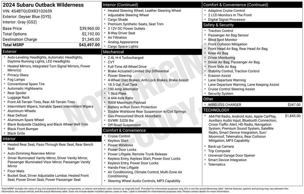 2024 Subaru Outback Wilderness
