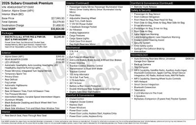 2026 Subaru Crosstrek Premium
