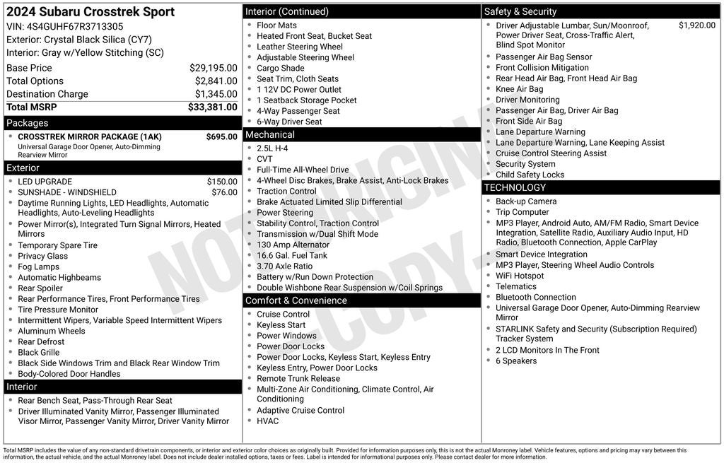 2024 Subaru Crosstrek Sport