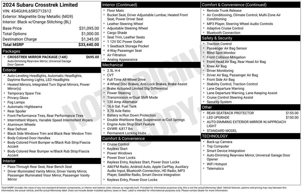2024 Subaru Crosstrek Limited