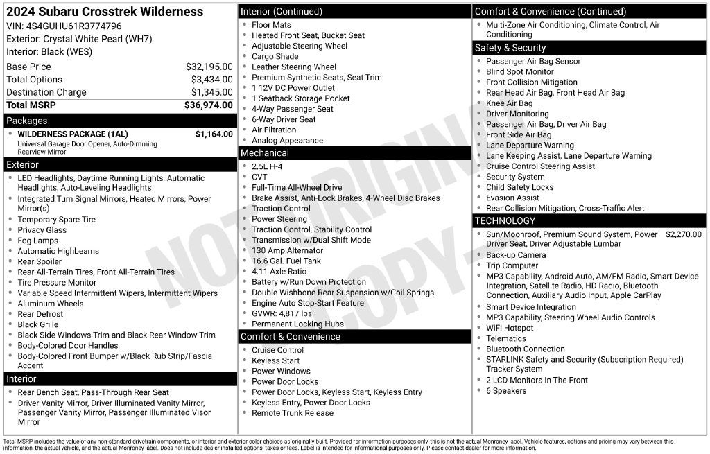 2024 Subaru Crosstrek Wilderness