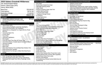 2025 Subaru Crosstrek Wilderness