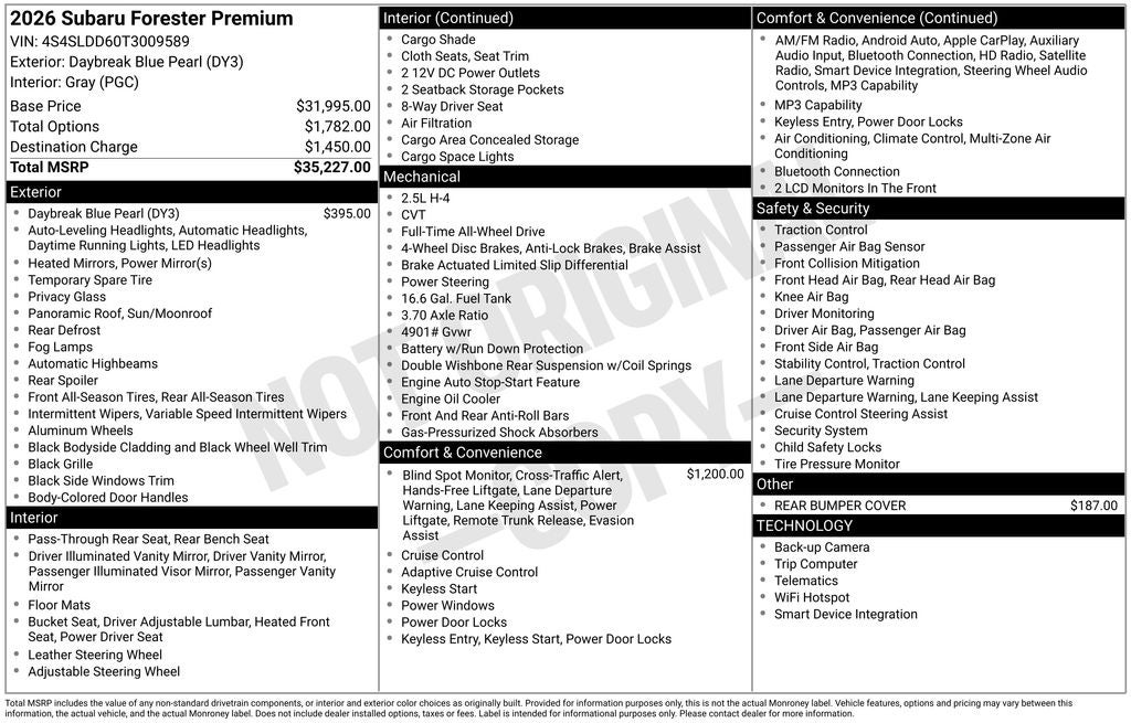2026 Subaru Forester Premium