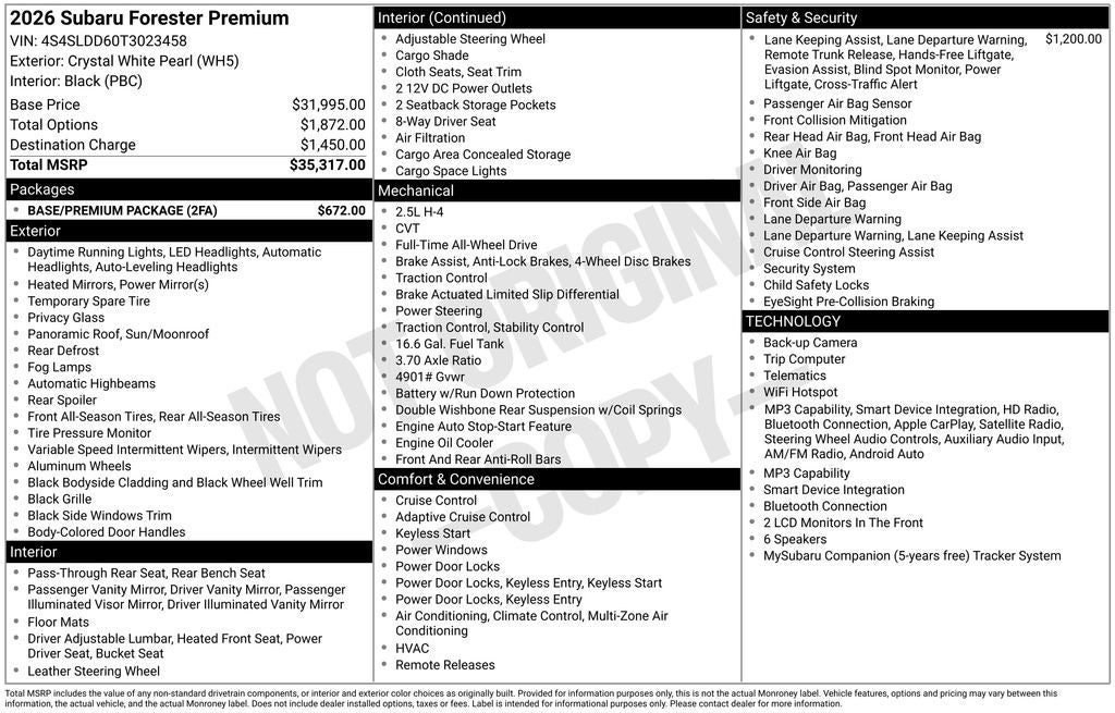 2026 Subaru Forester Premium