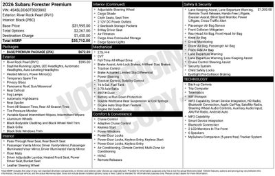 2026 Subaru Forester Premium
