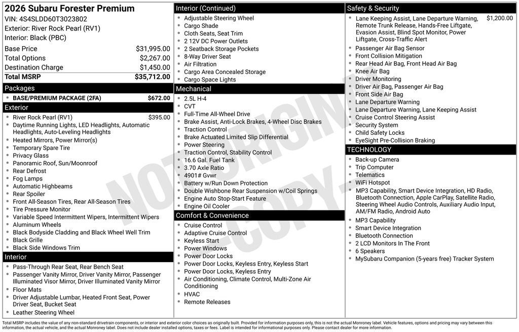 2026 Subaru Forester Premium