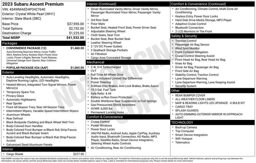 2023 Subaru Ascent Premium