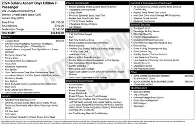 2024 Subaru Ascent Onyx Edition