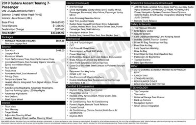 2019 Subaru Ascent Touring