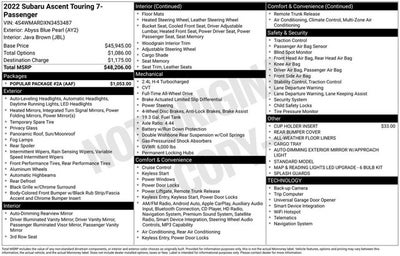 2022 Subaru Ascent Touring