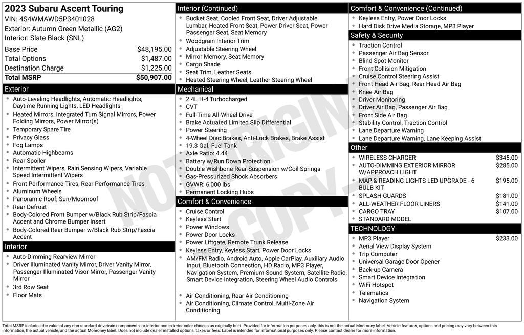 2023 Subaru Ascent Touring