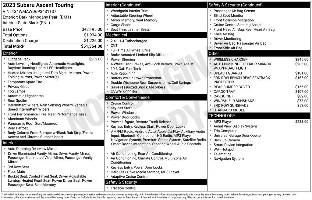 2023 Subaru Ascent Touring