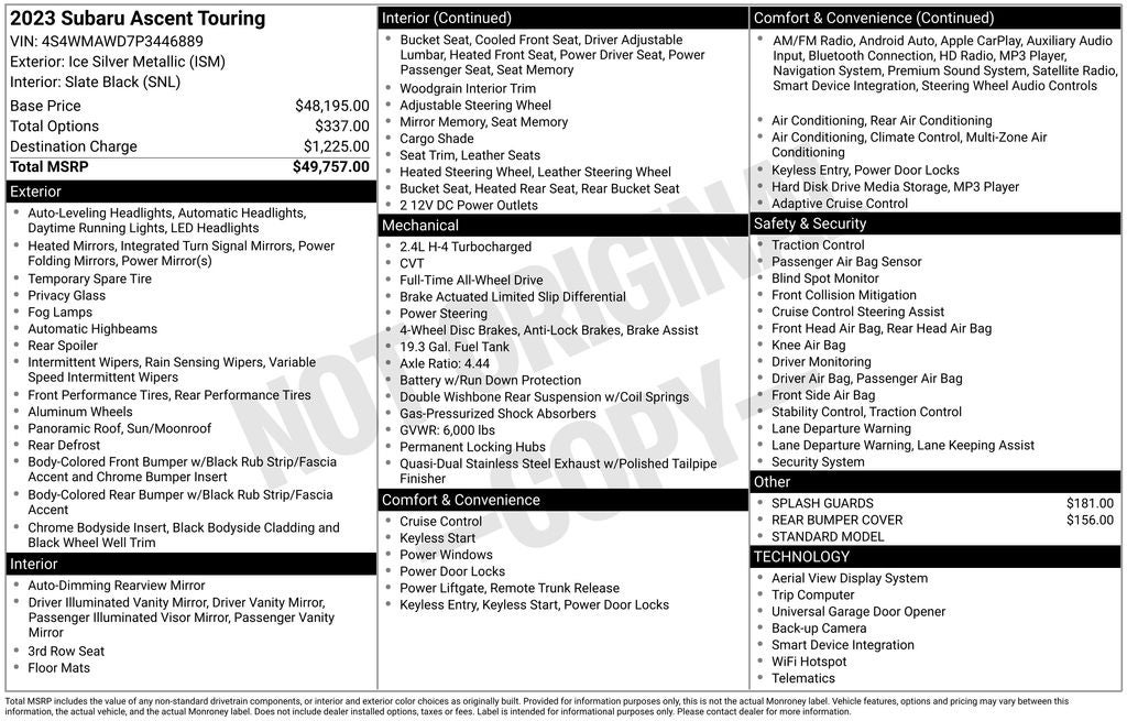 2023 Subaru Ascent Touring