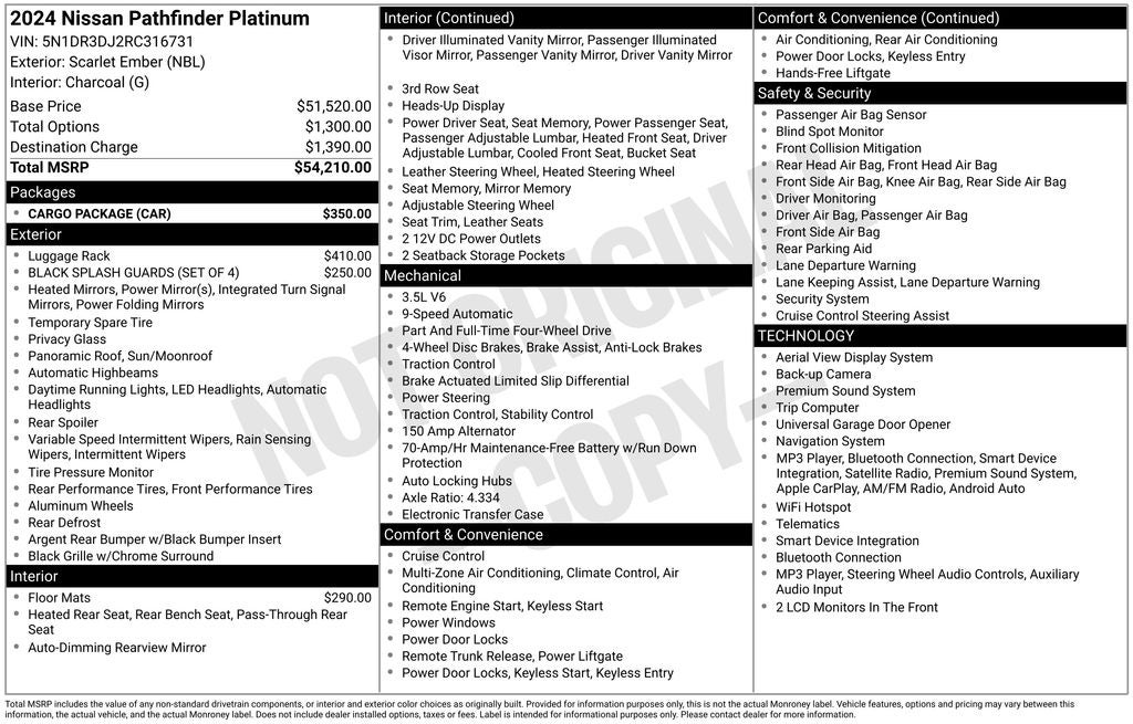 2024 Nissan Pathfinder Platinum