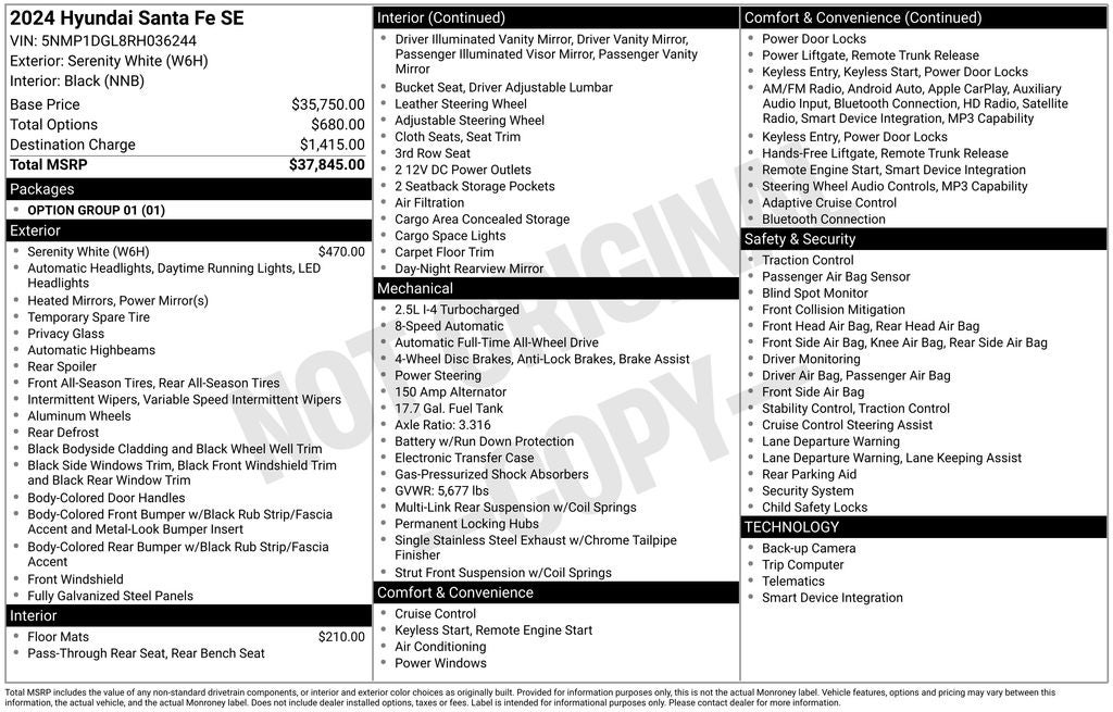 2024 Hyundai Santa Fe SE