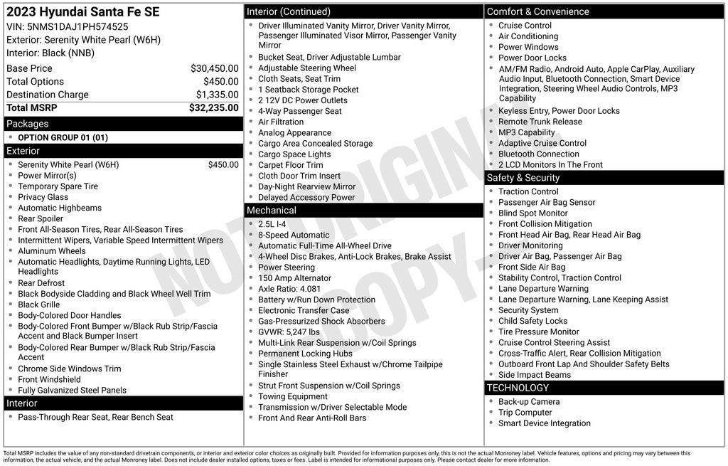 2023 Hyundai Santa Fe SE