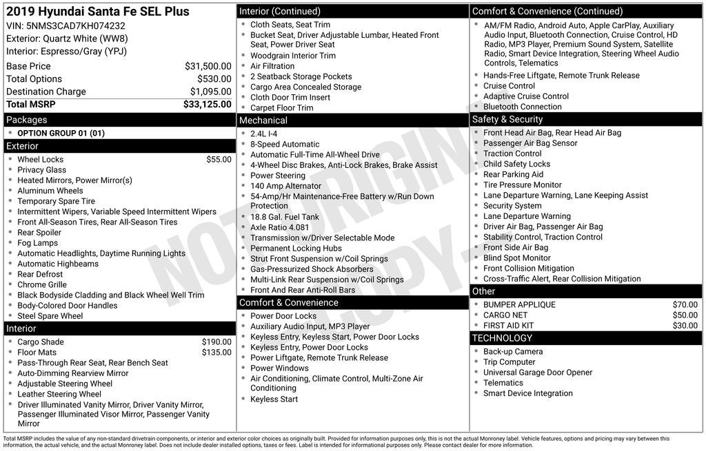 2019 Hyundai Santa Fe SEL