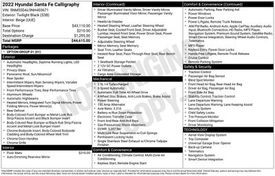 2022 Hyundai Santa Fe Calligraphy