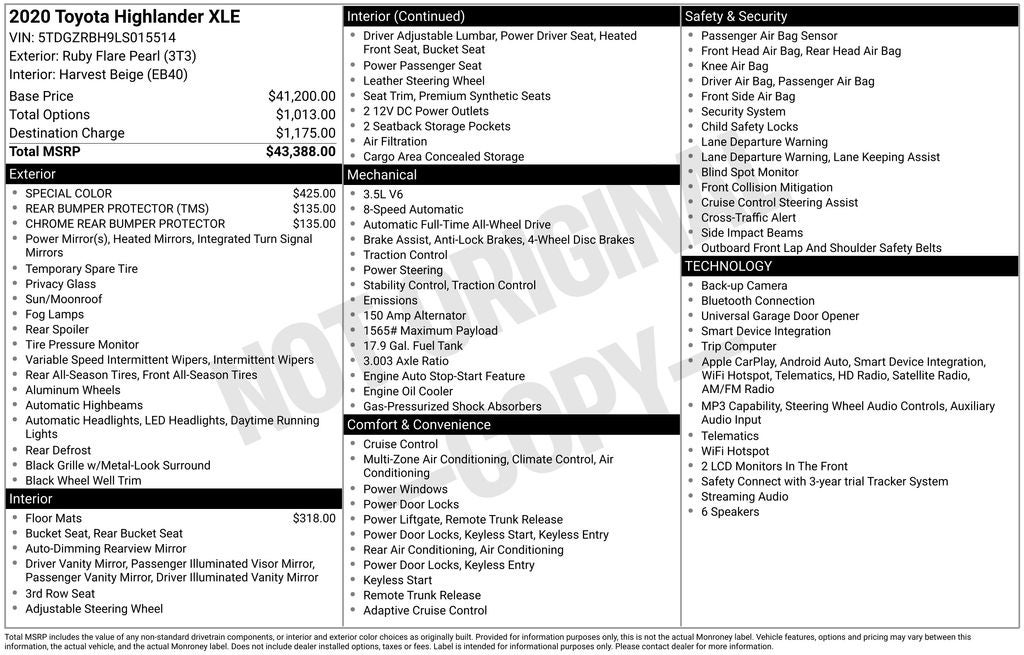 2020 Toyota Highlander XLE