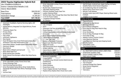 2023 Toyota Highlander Hybrid XLE