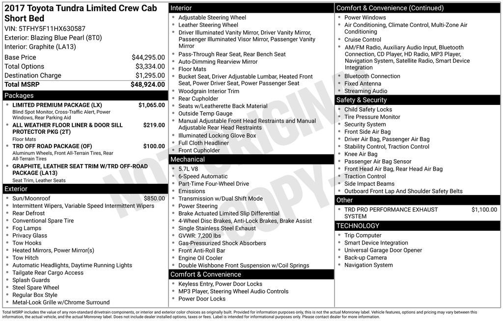 2017 Toyota Tundra Limited CrewMax