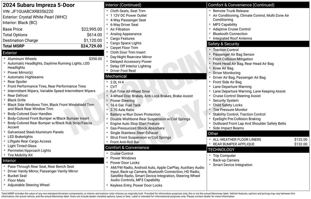2024 Subaru Impreza Base
