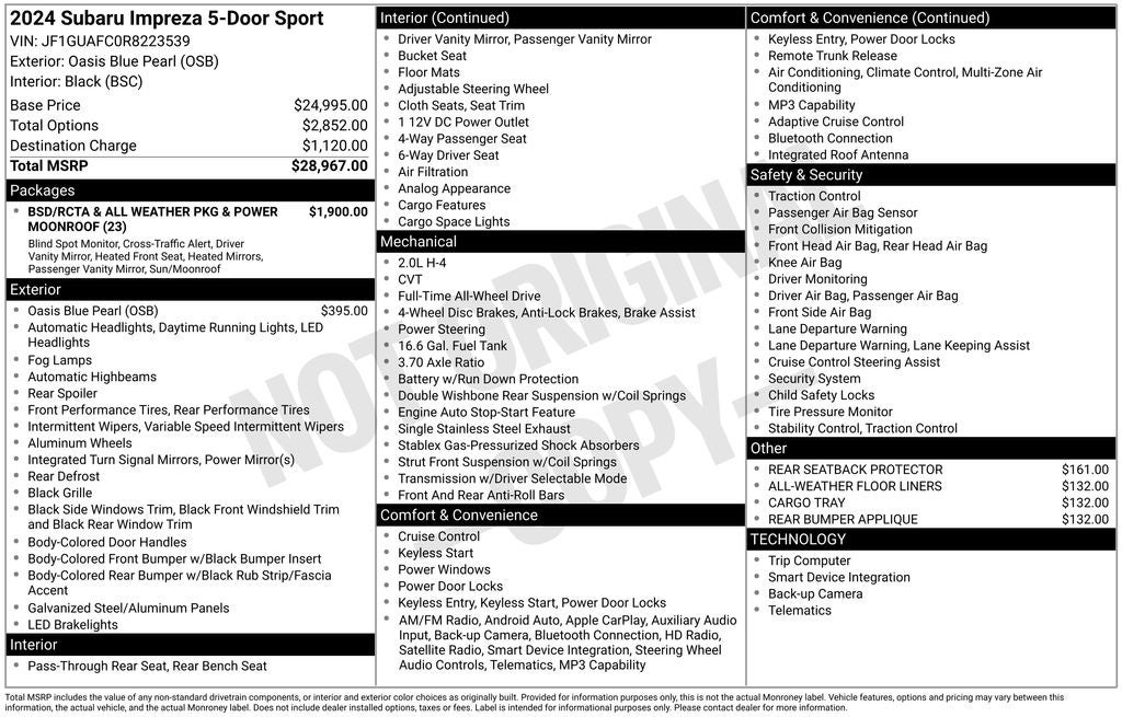 2024 Subaru Impreza Sport