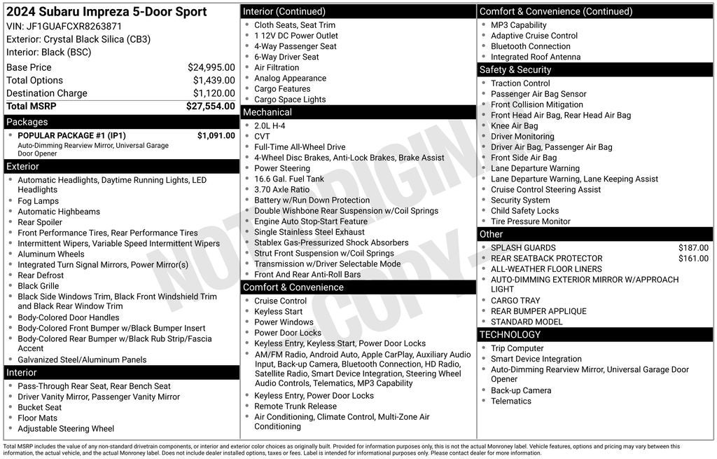 2024 Subaru Impreza Sport