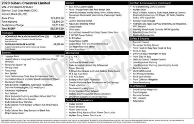 2020 Subaru Crosstrek Limited