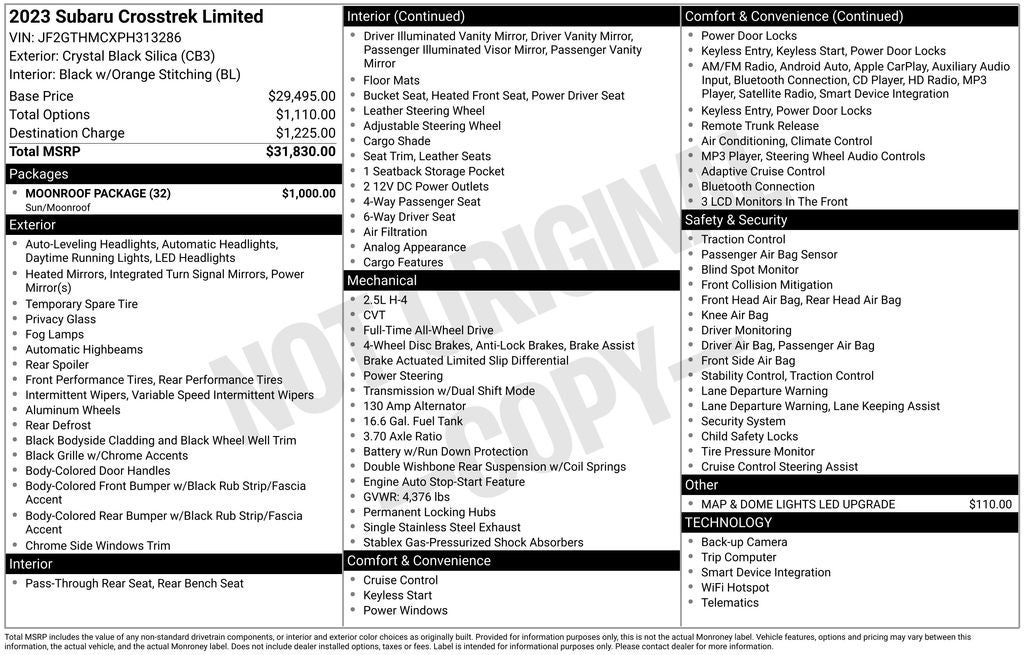 2023 Subaru Crosstrek Limited