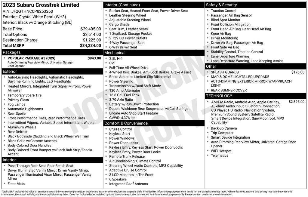 2023 Subaru Crosstrek Limited