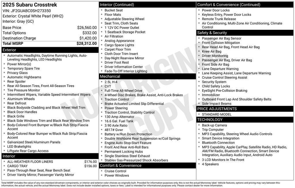 2025 Subaru Crosstrek Base