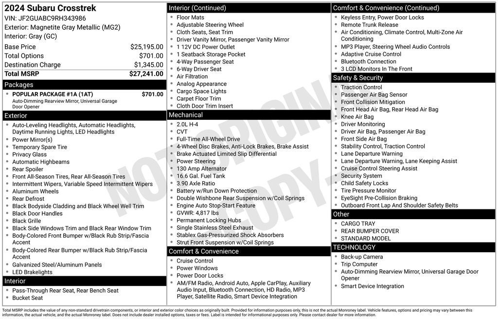 2024 Subaru Crosstrek Base