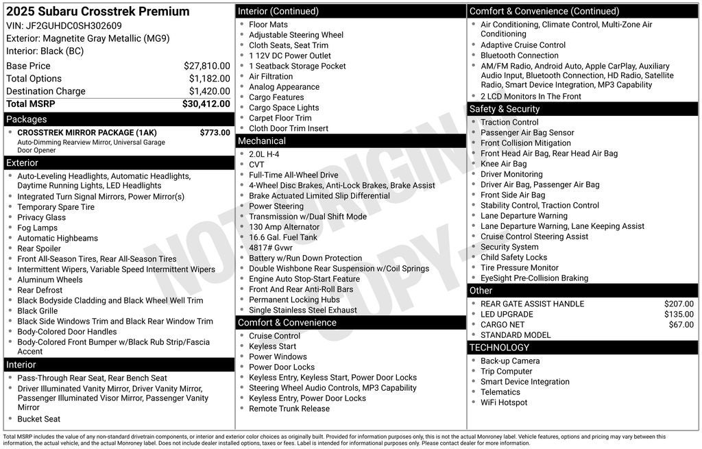 2025 Subaru Crosstrek Premium