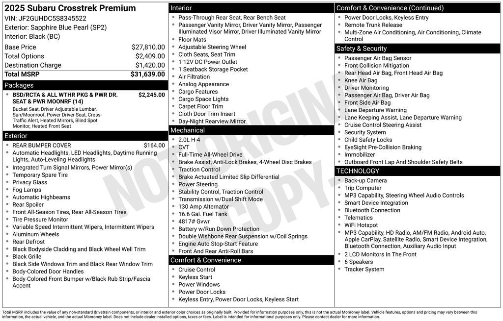 2025 Subaru Crosstrek Premium