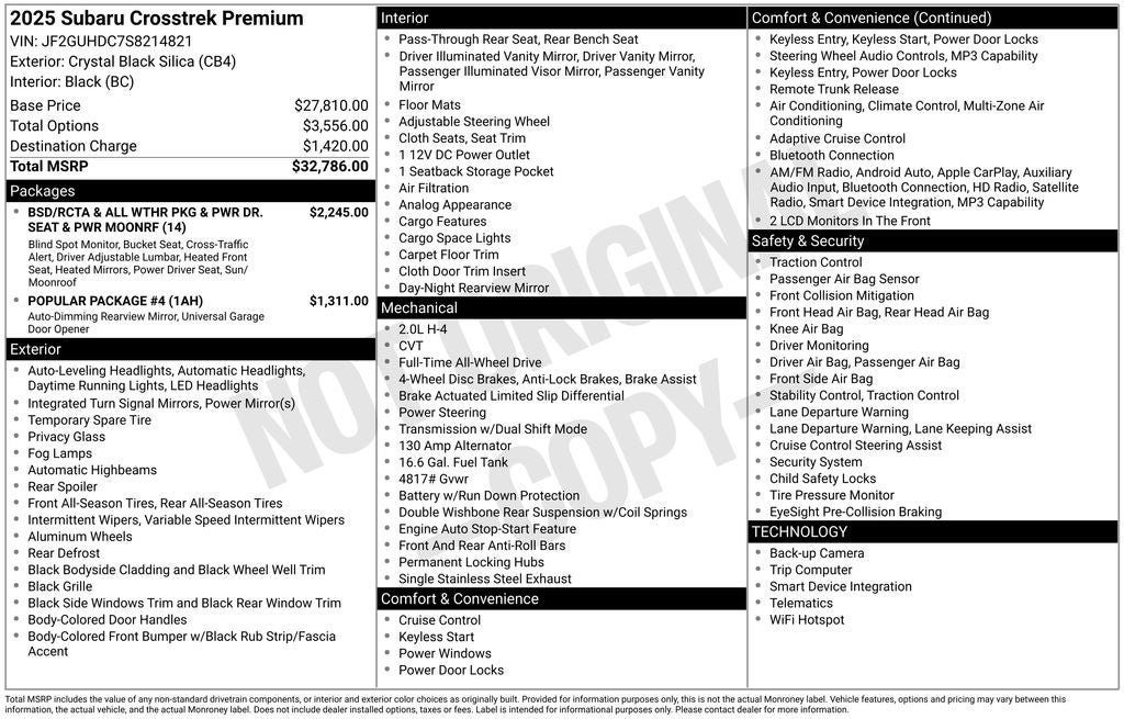 2025 Subaru Crosstrek Premium