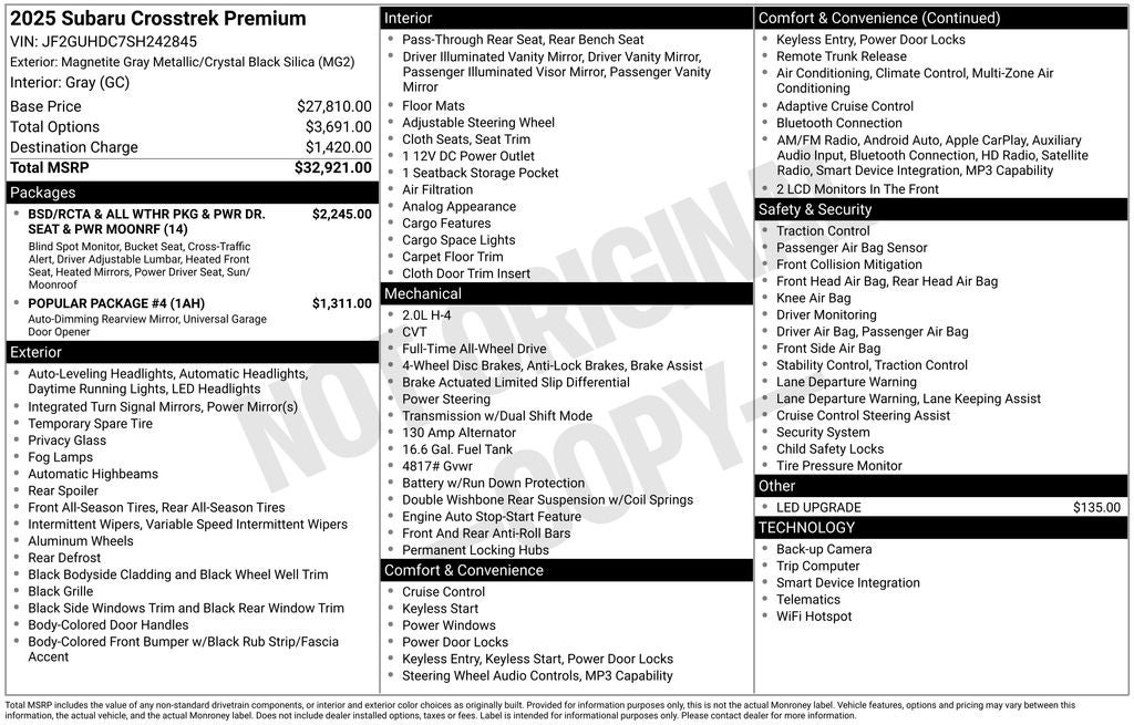 2025 Subaru Crosstrek Premium