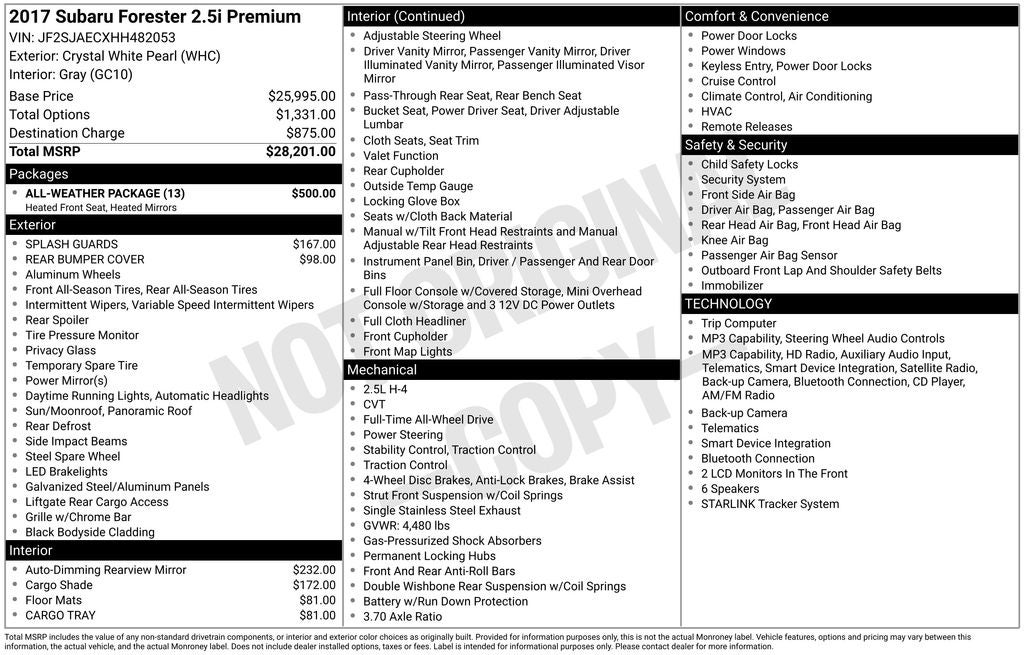 2017 Subaru Forester 2.5i Premium