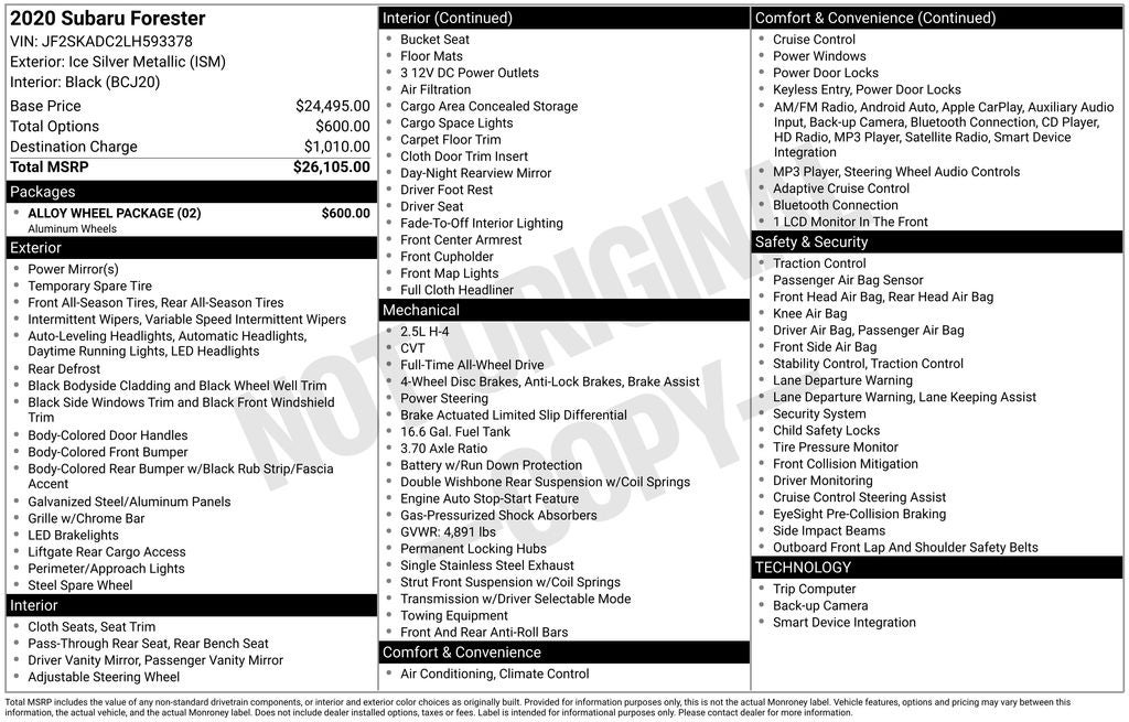 2020 Subaru Forester Base