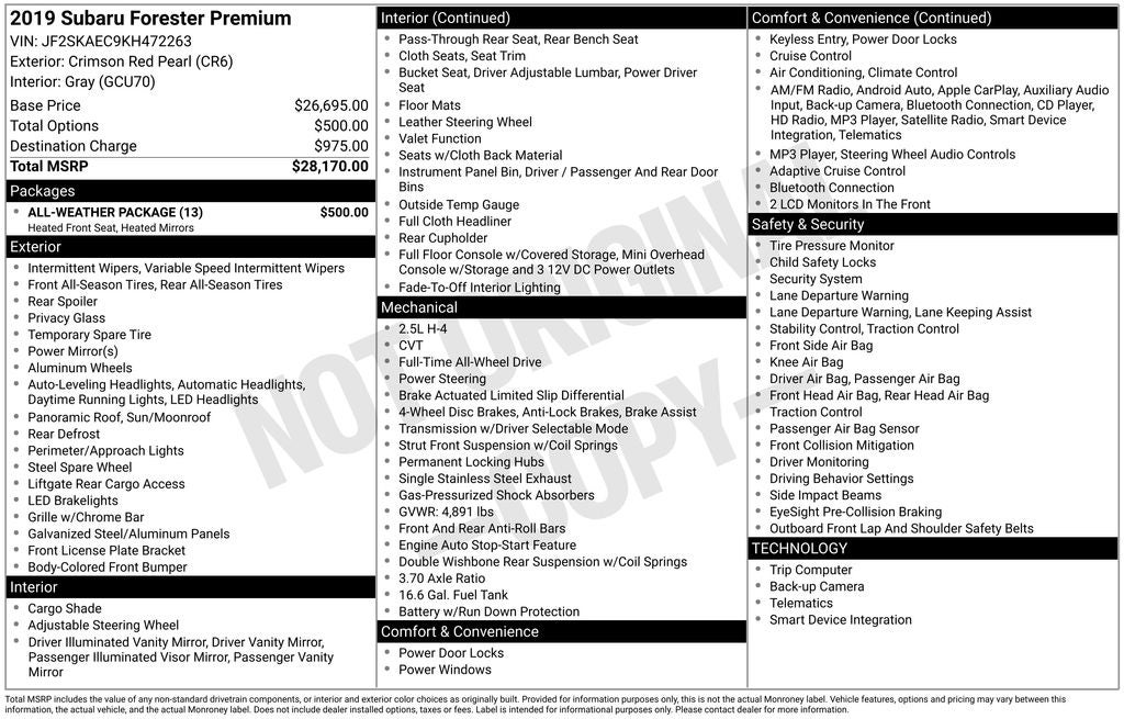 2019 Subaru Forester Premium