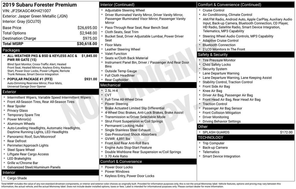 2019 Subaru Forester Premium