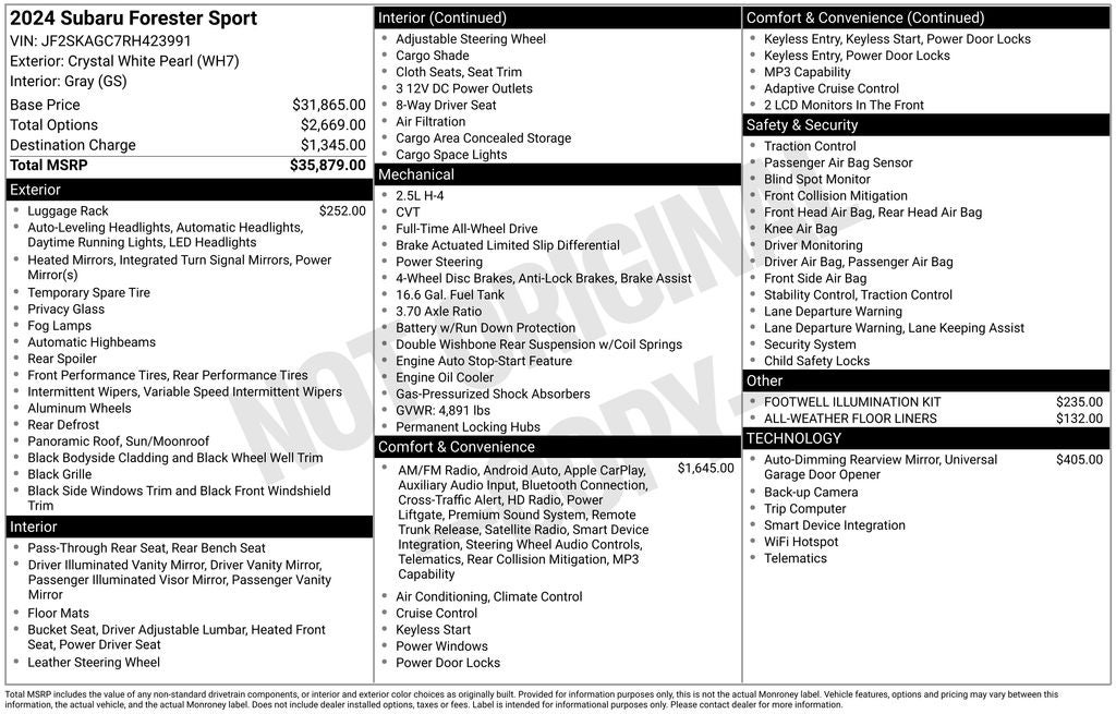 2024 Subaru Forester Sport