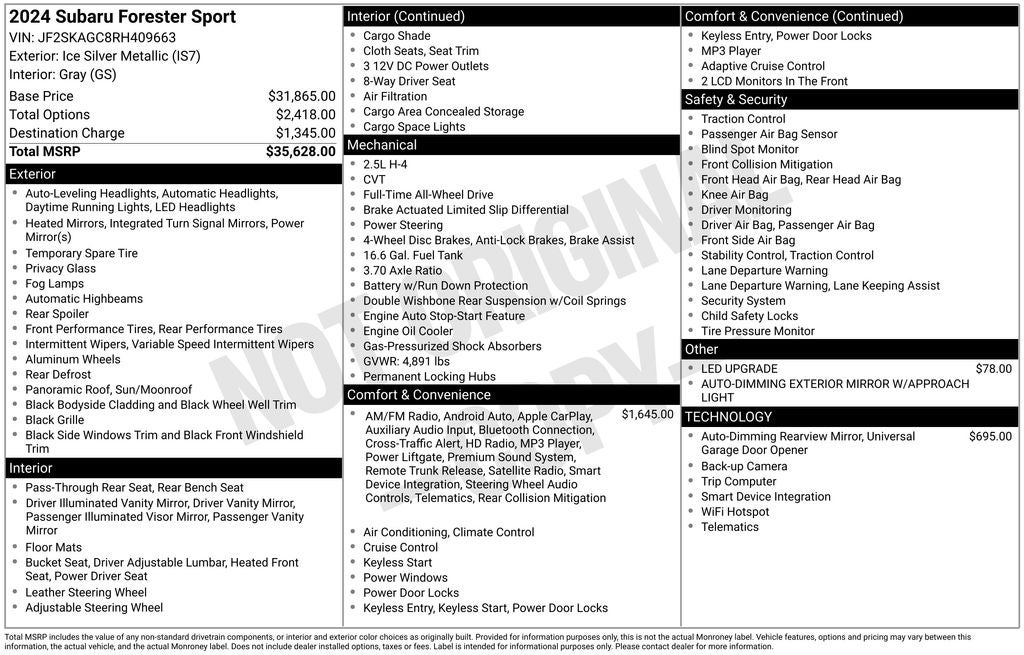 2024 Subaru Forester Sport