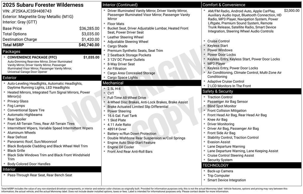 2025 Subaru Forester Wilderness