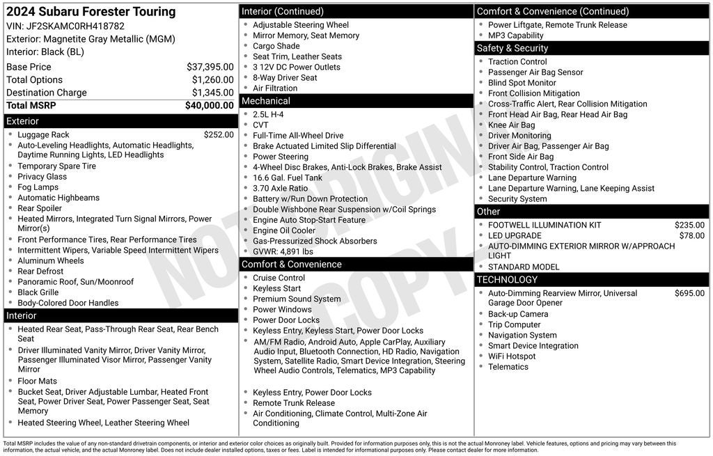 2024 Subaru Forester Touring