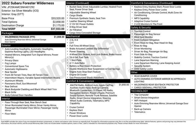2022 Subaru Forester Wilderness
