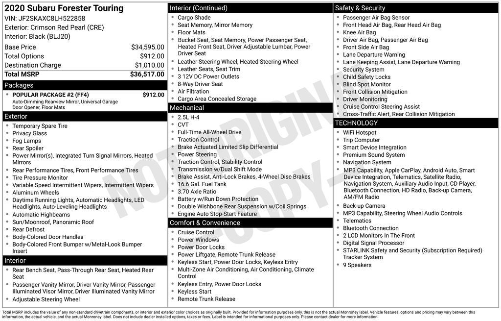 2020 Subaru Forester Touring