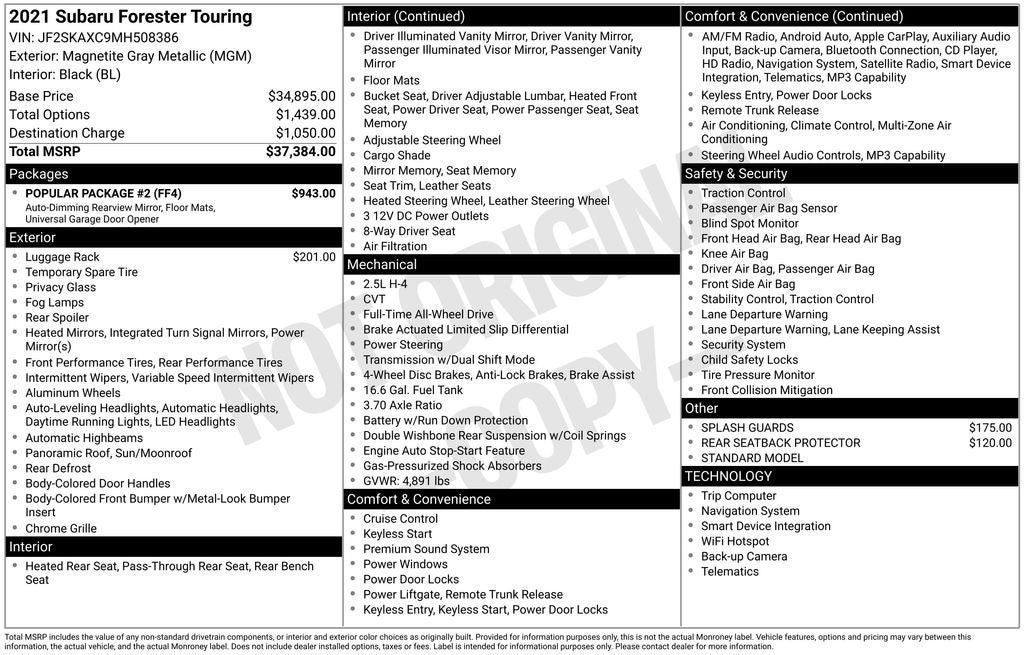 2021 Subaru Forester Touring