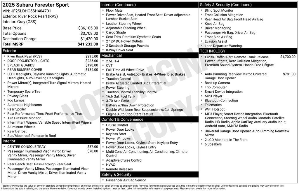 2025 Subaru Forester Sport