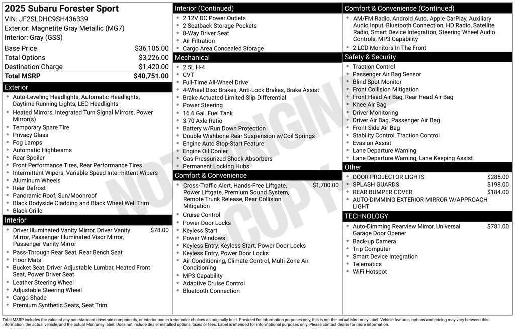 2025 Subaru Forester Sport